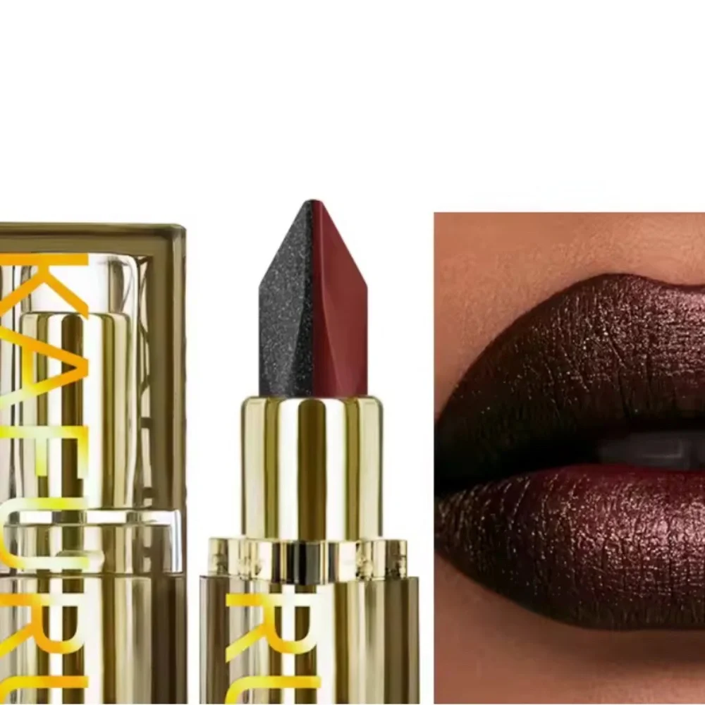NIB 2 Tone Lipstick Matte Black Red